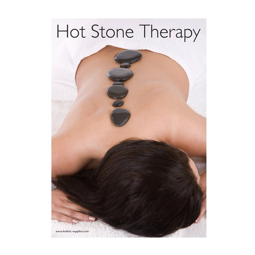 poster of woman lying for a basalt hot stones rocks massage spa