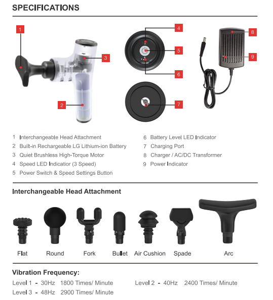 Hi5-Nova PRO massage gun with 7 massage heads VULSINI EU Hi5-Nova PRO massage gun with 7 massage heads VULSINI EU